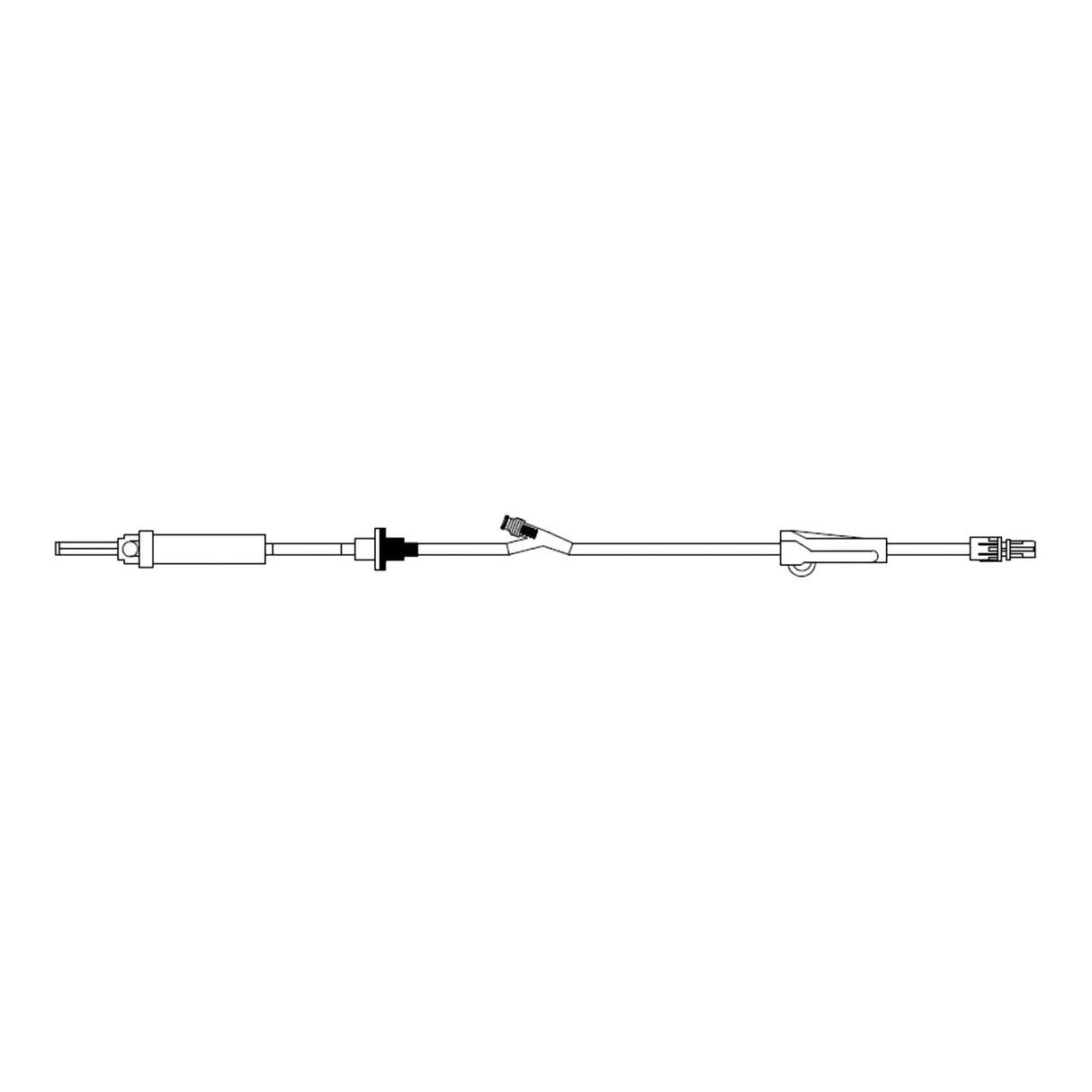Z-800 IV Pump Set BX-70071-P - 1 Port 20 Drops / mL Drip Rate Without Filter 105 Inch Tubing