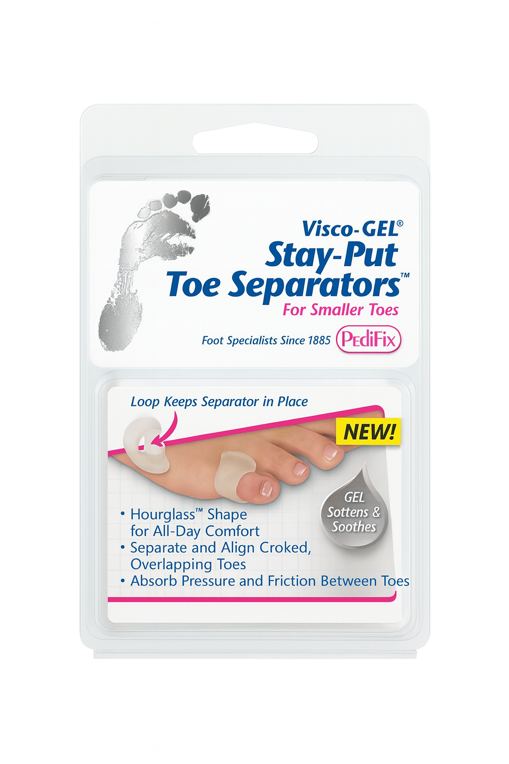 Pedifix® Visco-GEL® Stay-Put Toe Separators™, Large