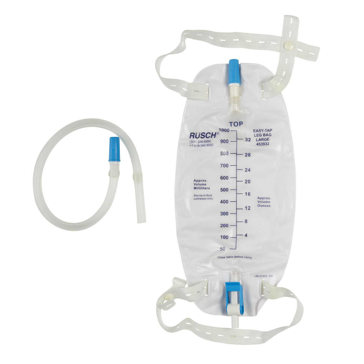 Image of Easy Tap Leg Bag with PVC Extension Tubing, 1000 mL