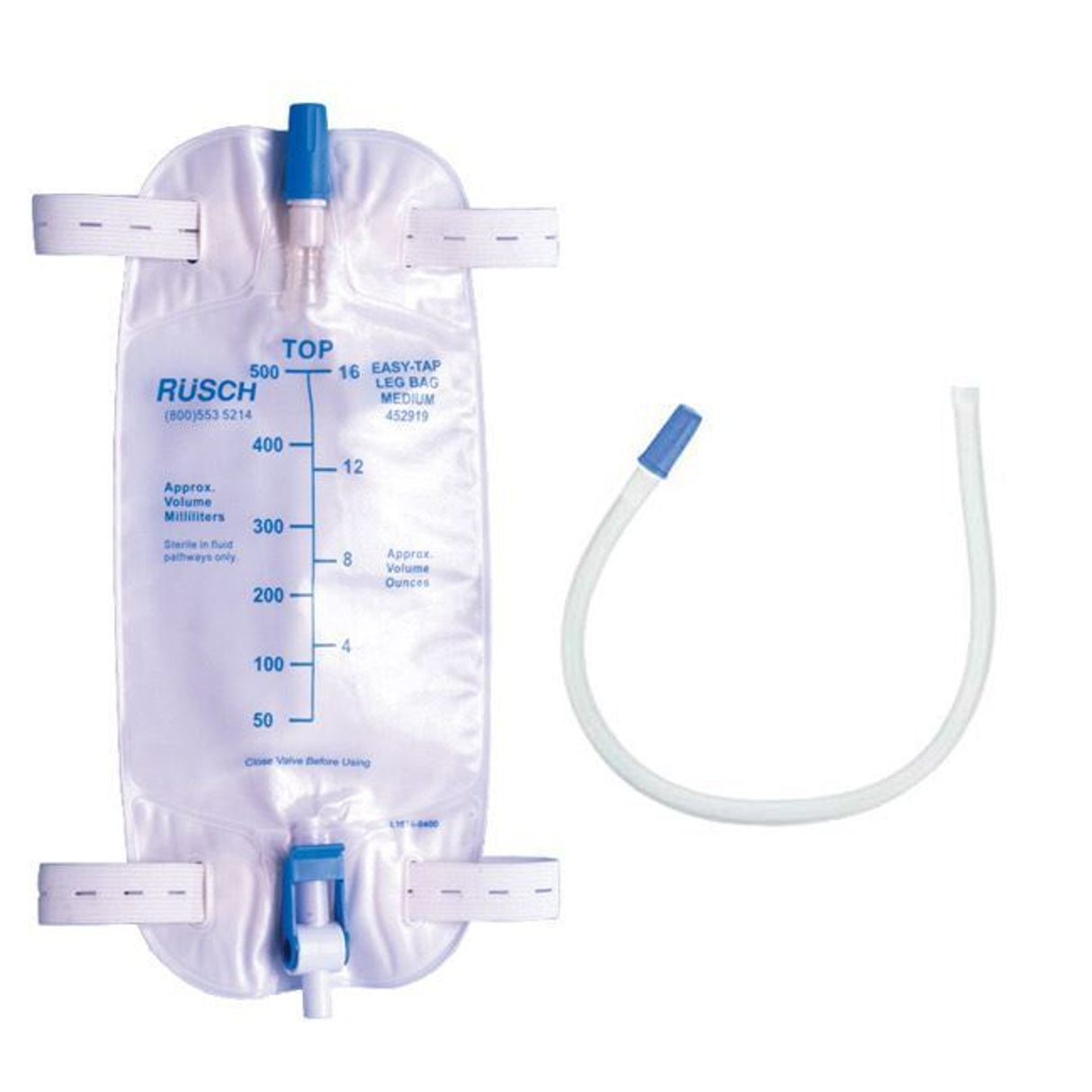 Image of Easy Tap Leg Bag with PVC Extension Tubing, 500 mL