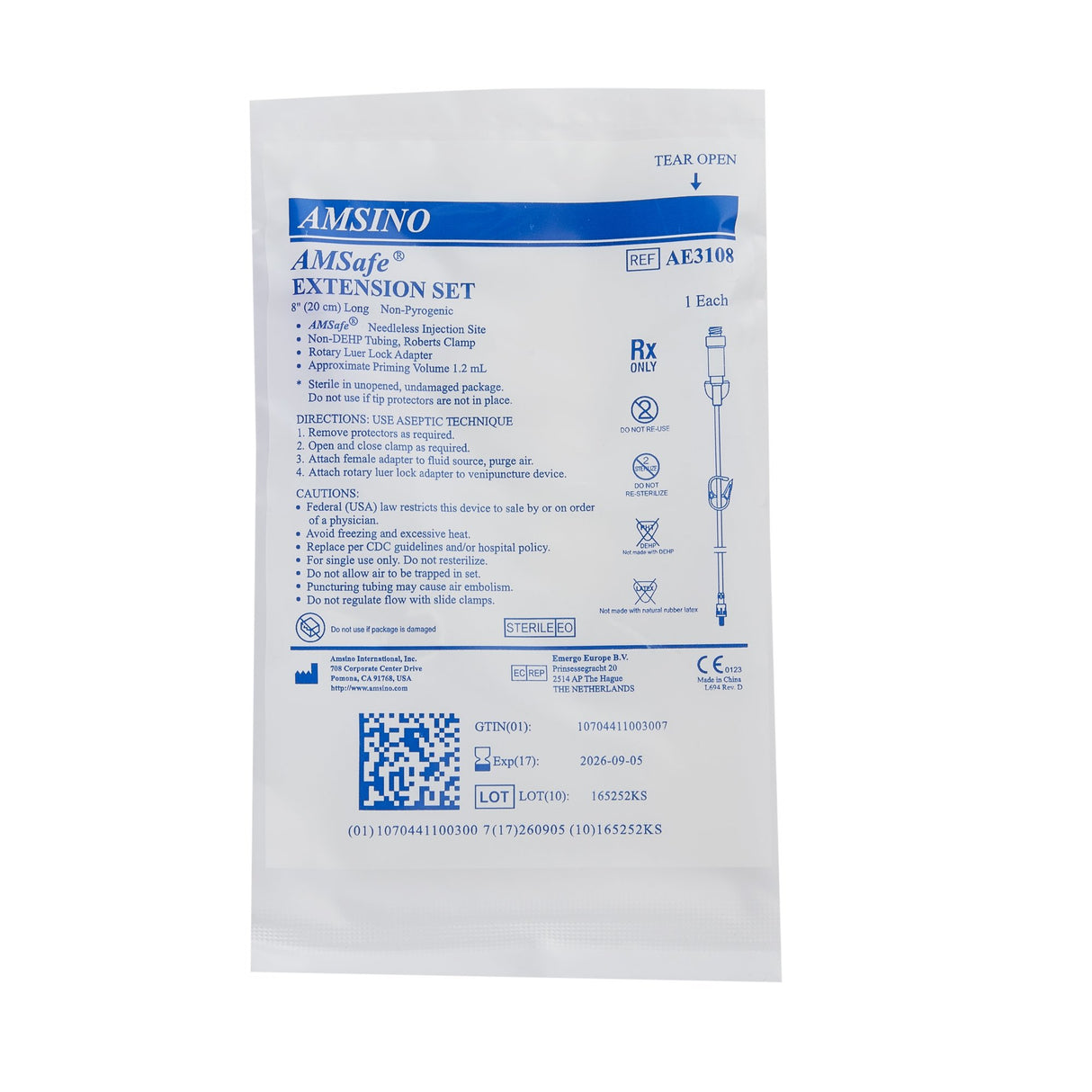 Image of AMSafe Standard IV Extension Set AE3108 - 8" (20cm)