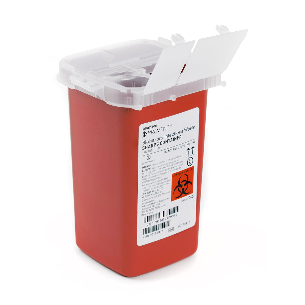 Image of McKesson Prevent® Sharps Container, Red Base – 1 Quart
