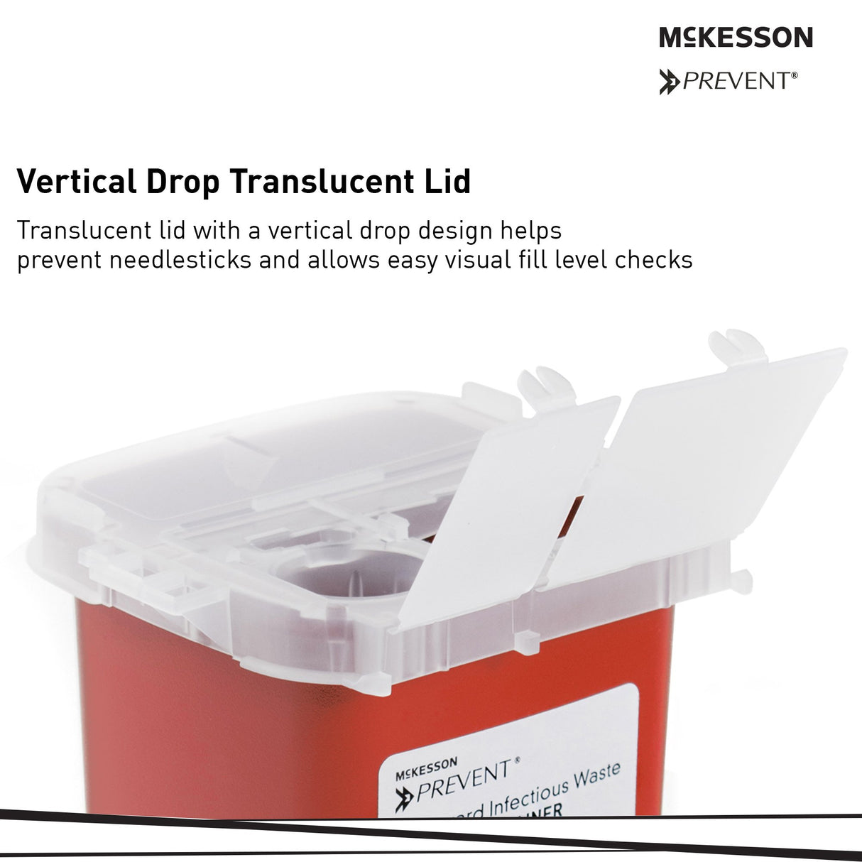 Image of McKesson Prevent® Sharps Container, Red Base – 1 Quart