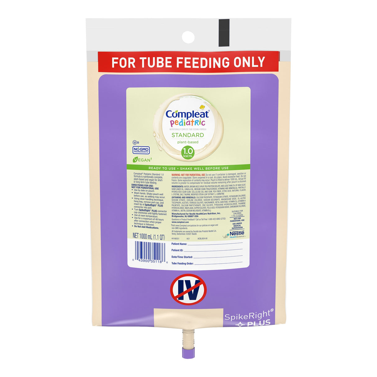 Image of Compleat Pediatric Peptide 1.5 Cal, SpikeRight Plus, 1000 mL UltraPak Bag