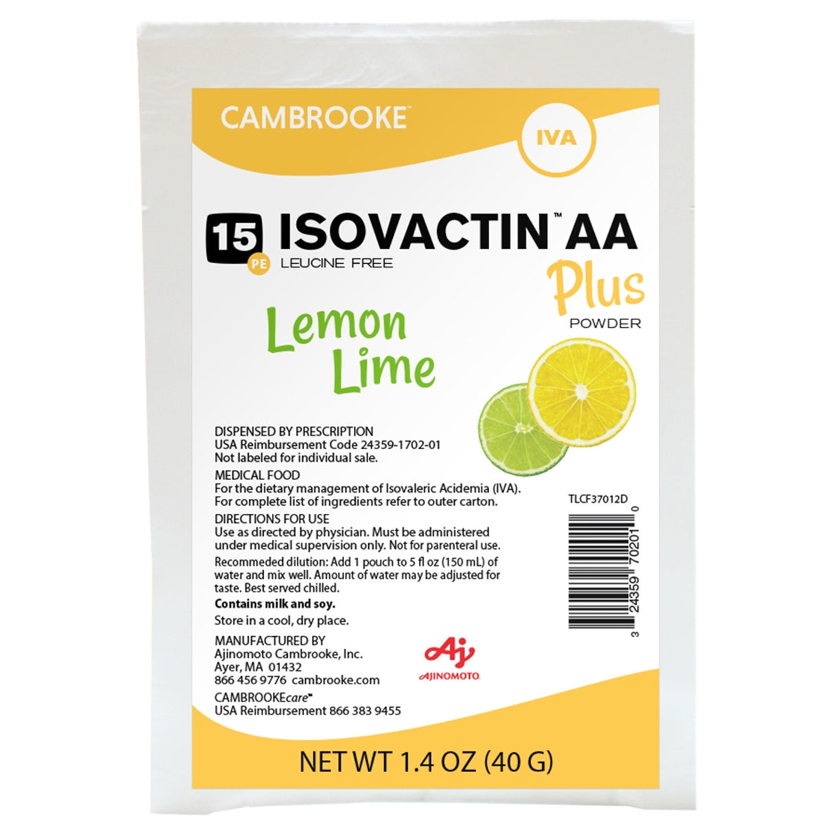 Image of Isovactin AA Plus Powder 15, Lemon Lime