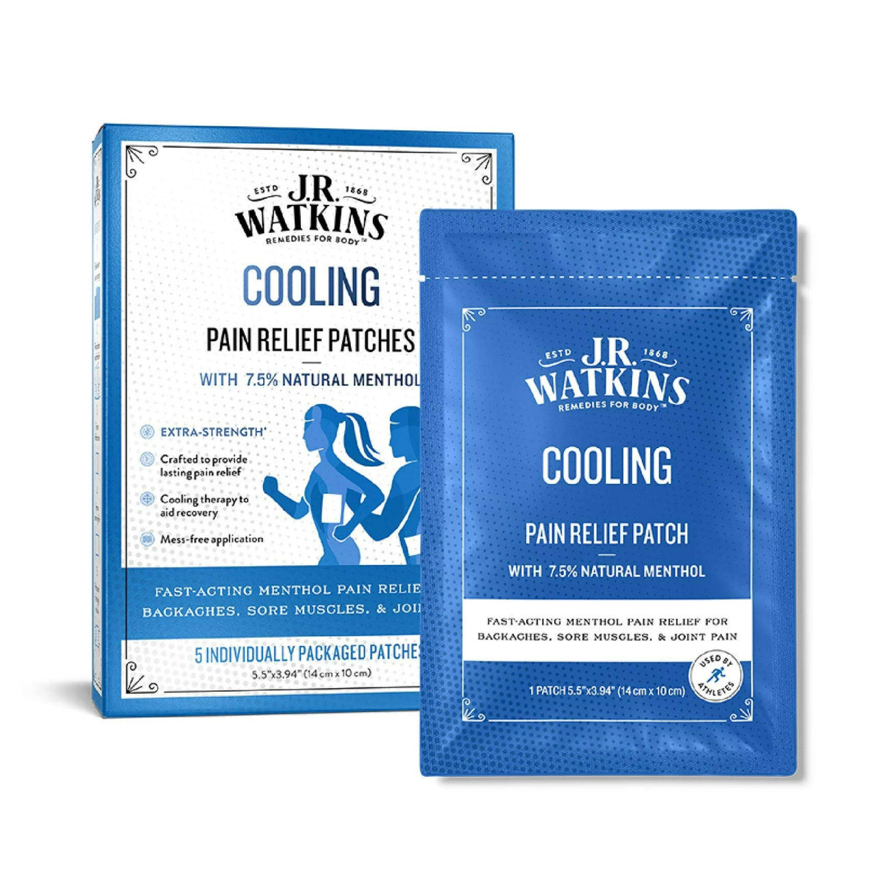 Image of J.R. Watkins Cooling Pain Relief Patch With Menthol, 5 ct