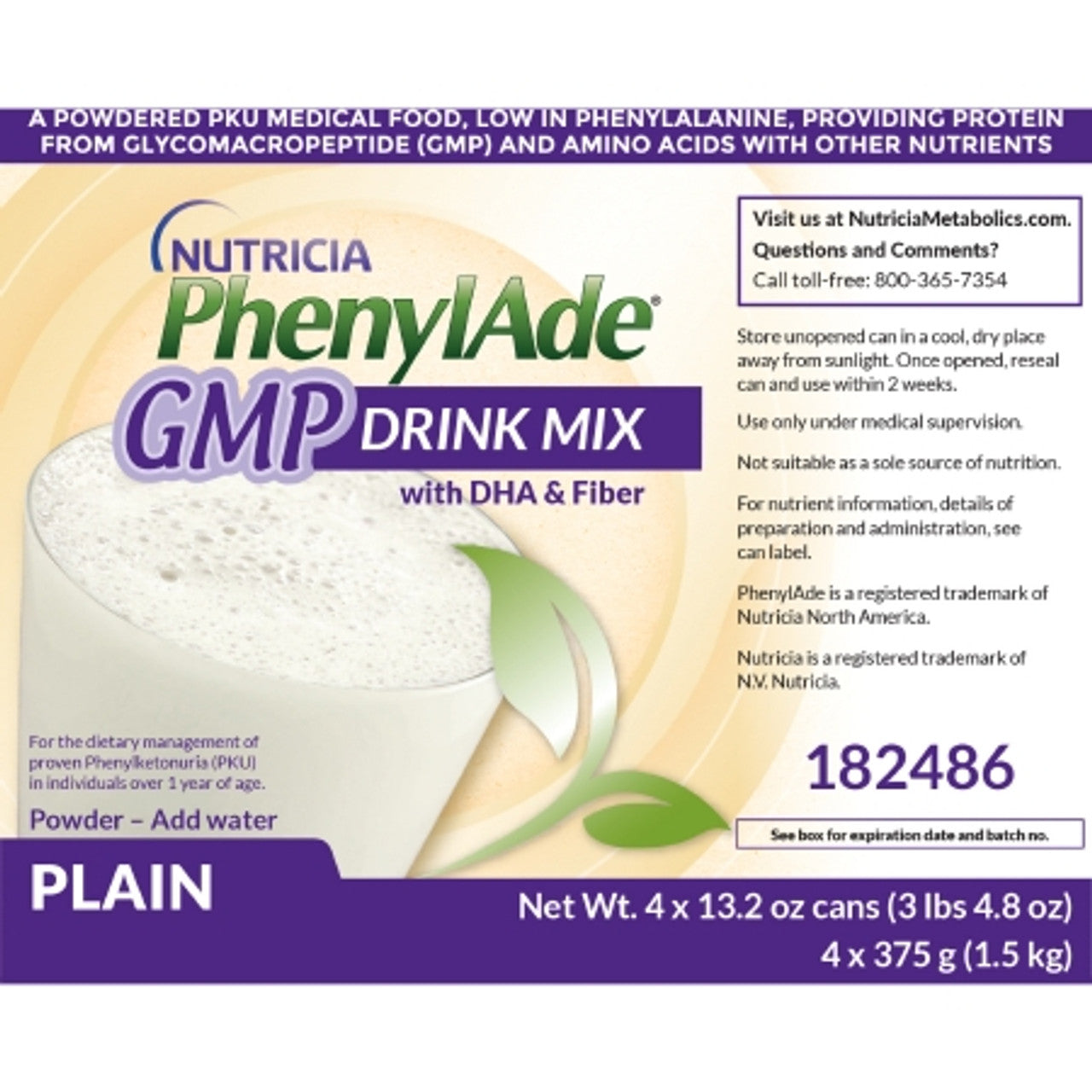Image of Phenylade GMP Drink Mix, Plain, 13.2 oz