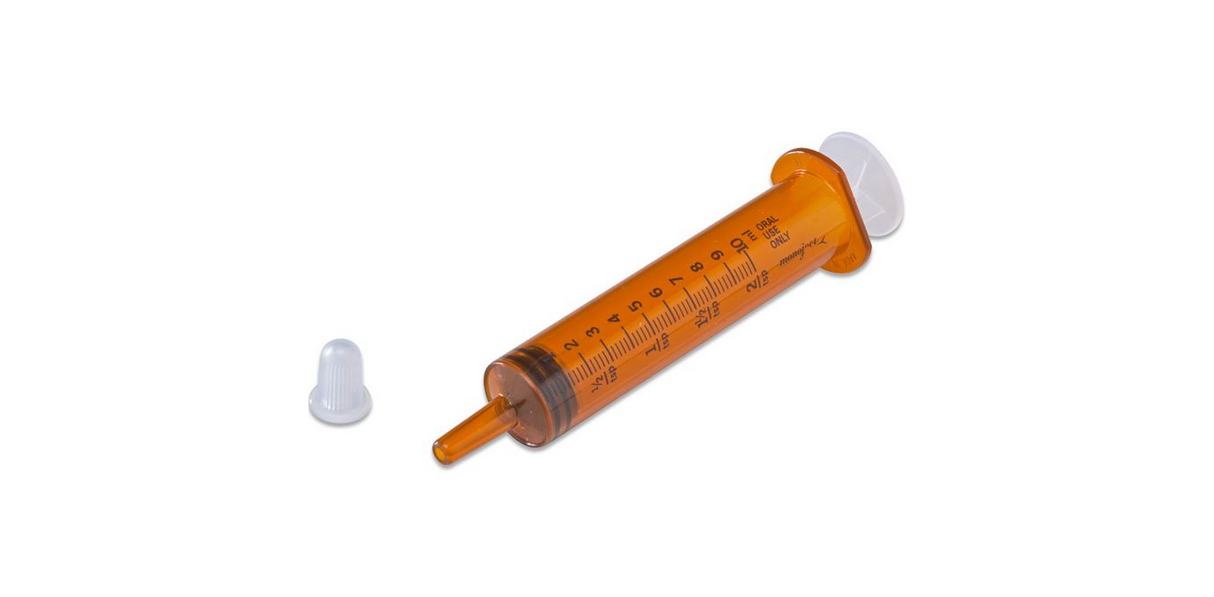 Image of Monoject Oral Syringe, 10ML, 0.2ML Graduation, Amber