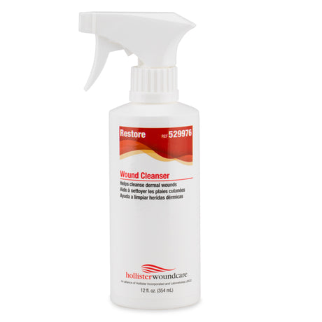 Hollister Restore Wound Cleanser 12 oz trigger spray bottle 529976 for gentle wound cleaning.