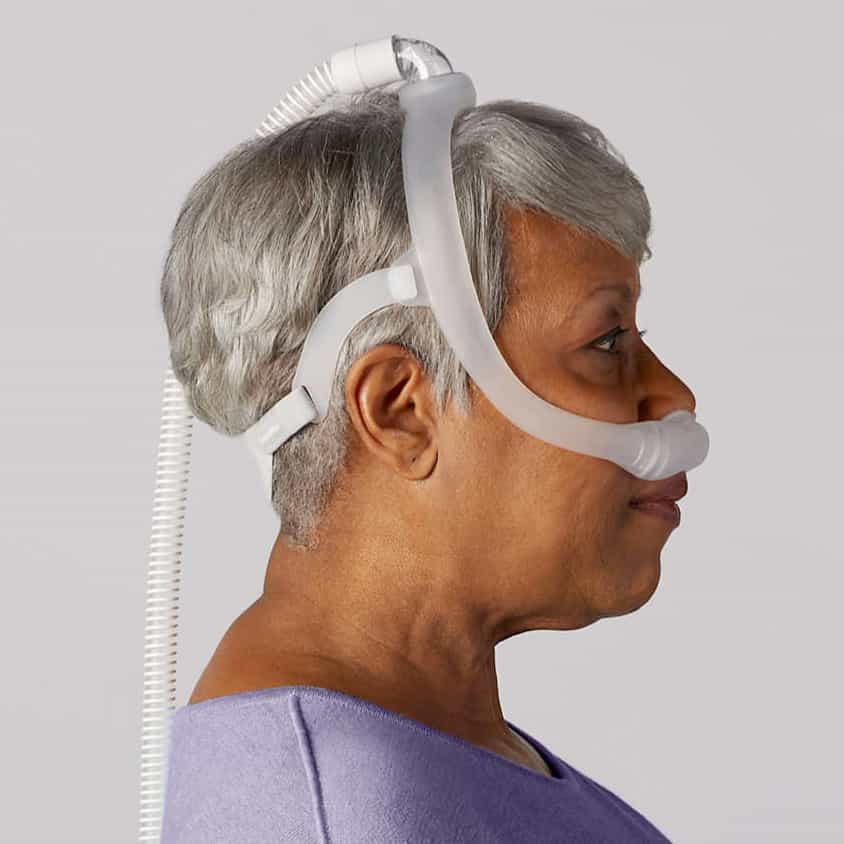Image of Respironics DreamWear Silicone Pillow, Medium Wide Cushion with Large Frame and Headgear