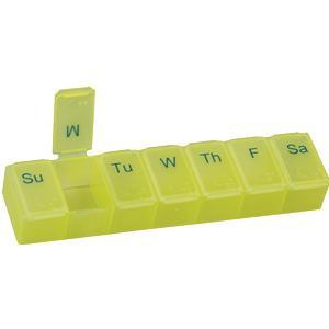 Image of Acu-Life Large 7 Day Pill Box, Yellow Color Tint