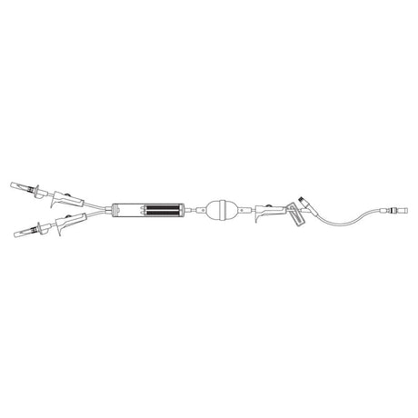 Image of ICU Medical Lifeshield® Blood Administration Set, Macrobore, Clave™ Y-Site, 200µ Filter, Blood Bulb Pump, 80"