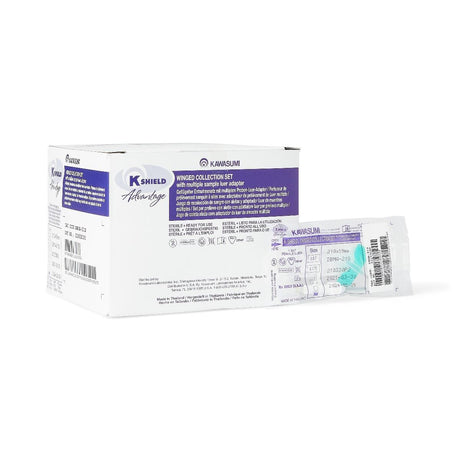 Image of K-Shield® Advantage Winged Blood Collection Set, 12" Sterile Tubing, 23G x 3/4" Safety Needle