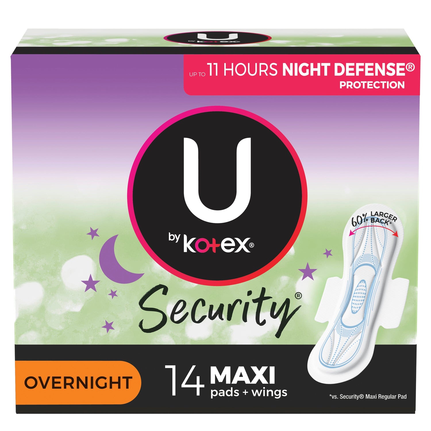 Image of Kimberly Clark U by Kotex® Super Premium Sanitary Pad, with Overnight Wing, Maximum Absorbency