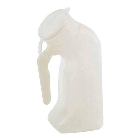 Image of Medegen Male Urinal, Translucent Base, with Lid, Individually Bagged