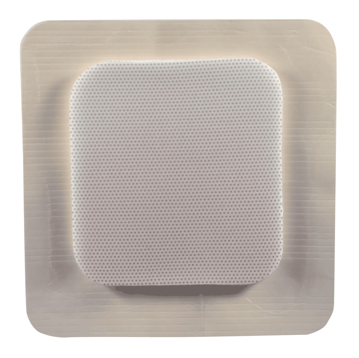 Image of MediPurpose MediPlus™ Comfort Foam Border Ag Island Dressing, Sterile 3" x 4", 2-1/4" x 3" Pad Size