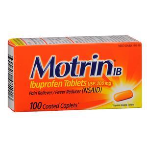 Image of Motrin IB 200 mg Ibuprofen Caplets, 100 Count