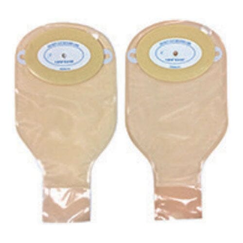 Image of Nu-Hope Drainable Pouch, 1-3/4'' x 3-1/4'' Stoma, Nu-Comfort Standard Wear Barrier, Opaque, Deep Convex, Oval E, Roll-Up Closure, Trim-To-Fit, Adult, 24 oz