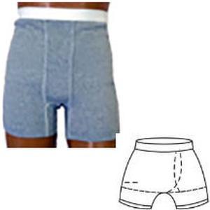 Image of OPTIONS Men's Basic with Built-In Barrier/Support, Gray, Left Stoma, XX-Large 48-50
