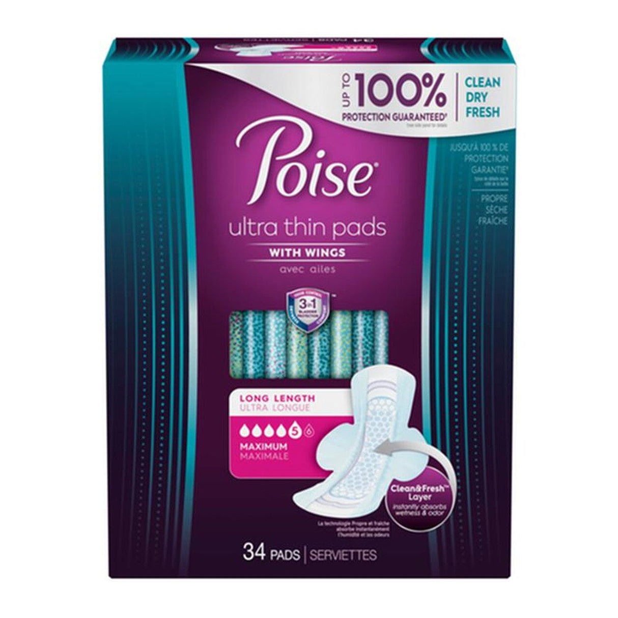 Image of Poise Ultra Thin Women's Incontinence Pads (With Wings)