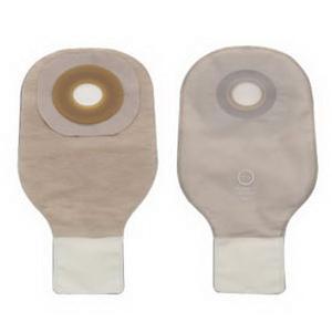 Image of Hollister Premier One-Piece Drainable Pouch, 1" Pre-Cut Flat Flextend Skin Barrier, Clamp Closure, Transparent