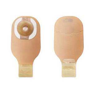 Image of Hollister Premier One-Piece Drainable Pouch, Flat CeraPlus Skin Barrier, Pre-Cut, 1" Stoma, Beige