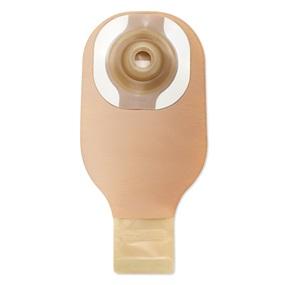 Image of Hollister Premier One-Piece Drainable Pouch, Soft Convex CeraPlus Skin Barrier, Pre-Cut, 1" Stoma, Beige