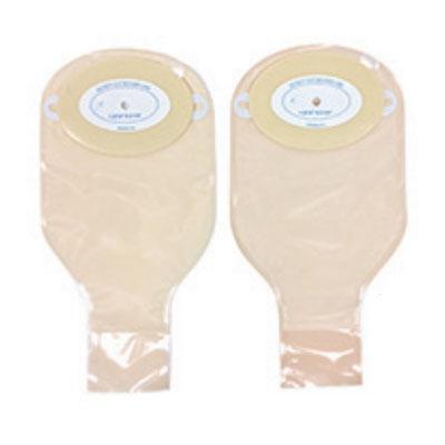 Image of Special Nu-Flex 1-Piece Adult Cut-to-Fit Convex 1-1/8" x 2" Oval Large Drain Pouch With #6082AB Connector