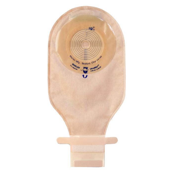 Image of SuperFlat Pouches 1-Piece Cut-To-Fit With Aquatack Hydrocolloid Barrier Transparent Backing Without Filter Kwick-Close Fastener