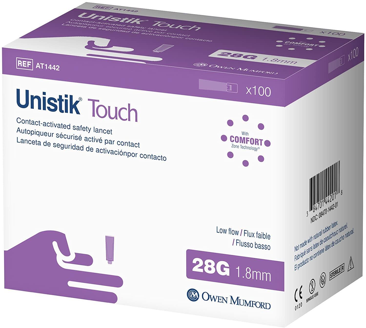 Image of Unistik 3 Comfort Safety Lancet 28G (100 count)
